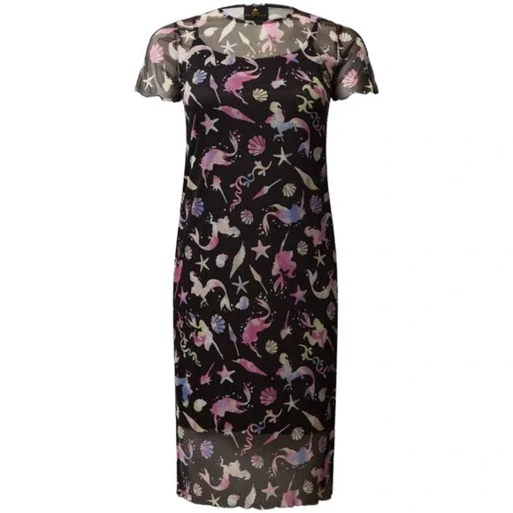 Torrid NWT Disney The Little Mermaid Midi Mesh T-Shirt Dress Size 1X Ariel - Picture 3 of 8